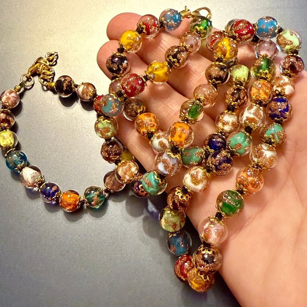 Venetian Cornaro Murano Glass Beaded Necklace & Bracelet Set - Picture 6 of 10